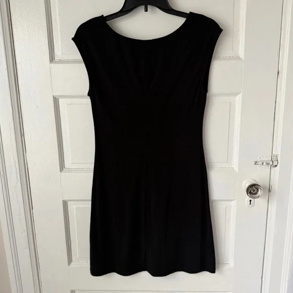 Standard James Perse Classic Black Mini Bodycon Dress Minimalist Stretch Cotton - Picture 2 of 10